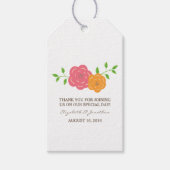 In Bloom Red Oranje Floral Gift Labels Cadeaulabel (Voorkant)