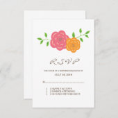 In Bloom Red Oranje Floral Response Kaart (Voorkant / Achterkant)