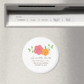 In Bloom Red Oranje Floral Save the Date Magnet (Insitu (Vaatwasser))