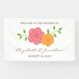 In Bloom Red Sinaasappel Floral Wedding Banner