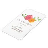 In Bloom Red Sinaasappel Save the Date Flexi Magne Magneet (Linkerzijde)