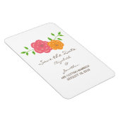 In Bloom Red Sinaasappel Save the Date Flexi Magne Magneet (Rechterzijde)