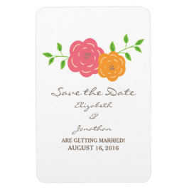 In Bloom Red Sinaasappel Save the Date Flexi Magne Magneet