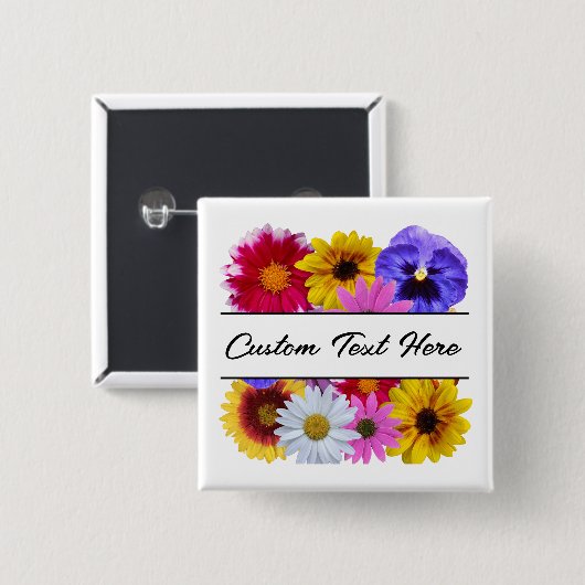 In Bloom - Square Split Floral Button (Voorkant /achterkant)