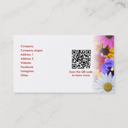 In Bloom Visitekaartje (Achterkant)