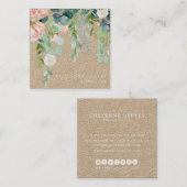 In Bloom | Waterverf Floral Vierkante Visitekaartje (Voorkant / Achterkant)