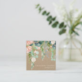 In Bloom | Waterverf Floral Vierkante Visitekaartje (Staand voorkant)