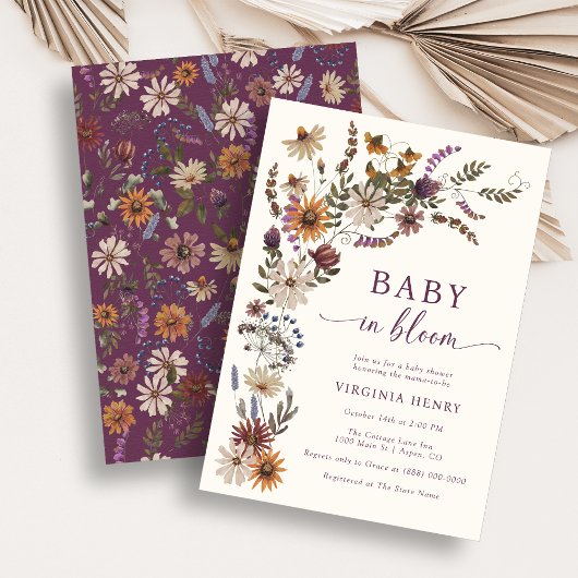 In Bloom Wildflower Baby Shower Uitnodiging
