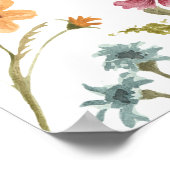 In Bloom Wildflower Baby shower Zitplaatskaart Poster (Hoek)