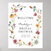 In Bloom Wildflower Bruidsfeest Welkomstbord Poster (Voorkant)