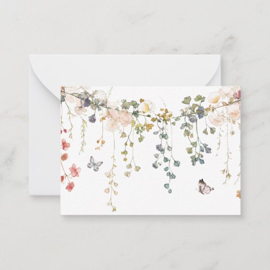 In Bloom Wildflower gepersonaliseerd Notitiekaartje (Achterkant)
