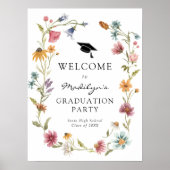 In Bloom Wildflower Graduation Party Welkomstbord Poster (Voorkant)