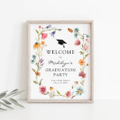 In Bloom Wildflower Graduation Party Welkomstbord Poster