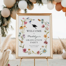 In Bloom Wildflower Graduation Party Welkomstbord Poster