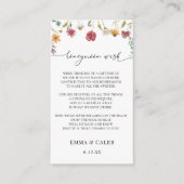 In Bloom Wildflower Honeymoon Wish Informatiekaartje (Voorkant)