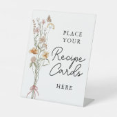 In Bloom Wildflower Vrijgezellenfeest Recept Kaart Reclamebord Met Voetstuk (Voorkant)