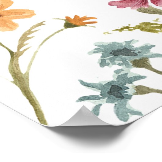 In Bloom Wildflower Vrijgezellenfeest Zitplaatskaa Poster (Hoek)