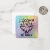 In bocca al lupo veel succes in de kasteparopening notitiekaartje (Voorkant / Achterkant in situ)