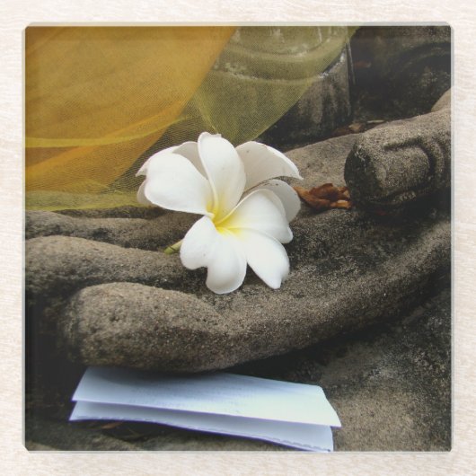 In Boeddha's hand Glazen Onderzetter (Voorkant)