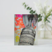 In Bond Gebottelde Whisky Fles Bloemcollage Briefkaart (Staand voorkant)