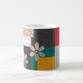 In bonte kleuren patchwork rustiek patroon koffiemok (Center)