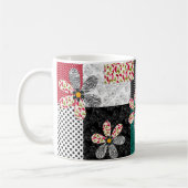In bonte kleuren patchwork rustiek patroon koffiemok (Links)