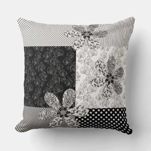 In bonte kleuren patchwork rustiek patroon kussen (Voorkant)