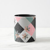 In bonte kleuren patchwork rustiek patroon mok (Midden)