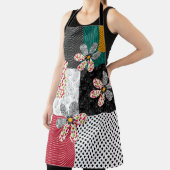 In bonte kleuren patchwork rustiek patroon schort (Insitu)