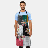 In bonte kleuren patchwork rustiek patroon schort (Gedragen)