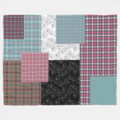 In bonte patchworktinten fleece deken (Voorkant (Horizontaal))