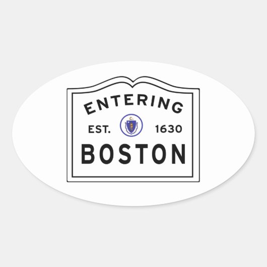 In Boston MA Ovale Sticker (Voorkant)