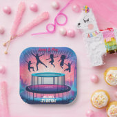 in boys kinder coole trampoline Park 13e verjaarda Papieren Bordje (Feest)