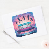 in boys kinder coole trampoline Park 13e verjaarda Vierkante Sticker (Envelop)