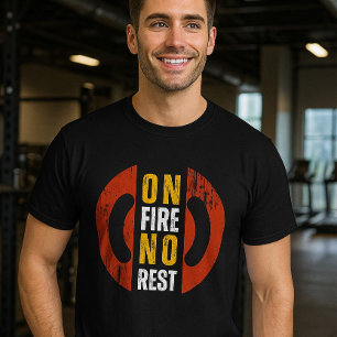 In brand geen rust Motivatie sportschool T-shirt  