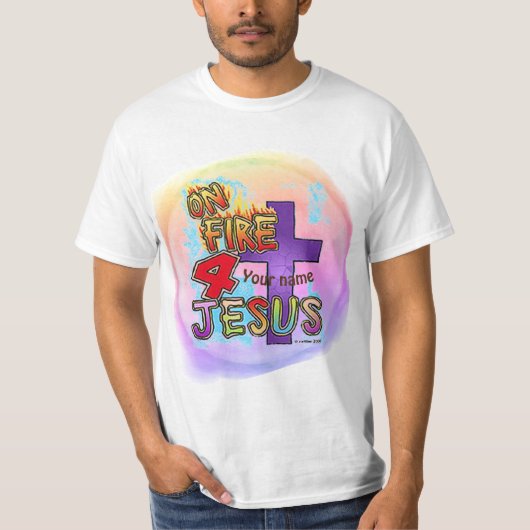 In brand voor Jezus Christelijk kruis T-shirt (Voorkant)