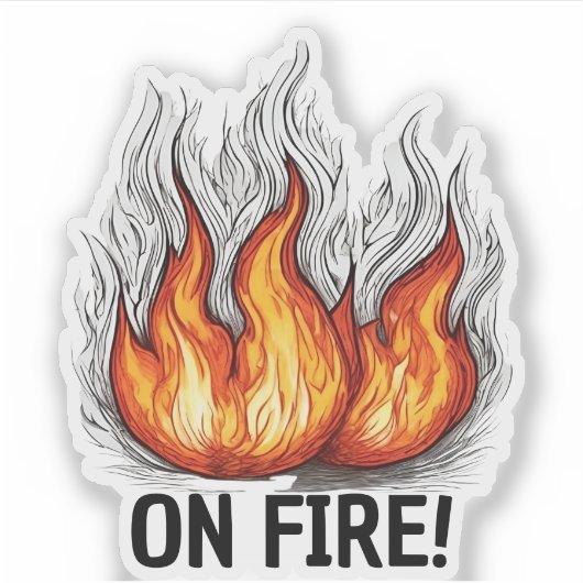 In brand! waterdicht sticker (Voorkant)