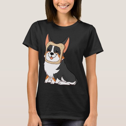 In Bread Corgi Black T-shirt (Voorkant)