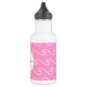  in Bright roze walvissen en golven Waterfles (Rechts)