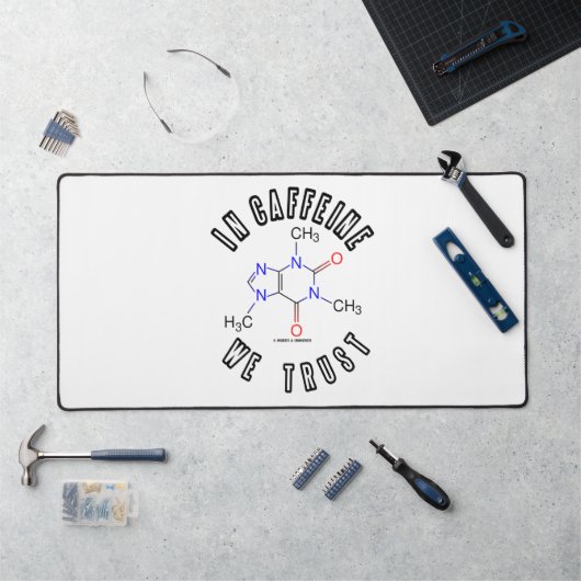 In Caffeine We Trust Caffeïne Molecuul Bureaumat (Werkstation)