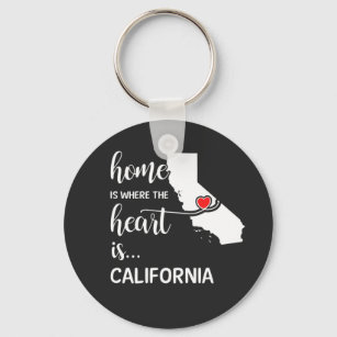 In Californië thuis ligt het hart. Sleutelhanger