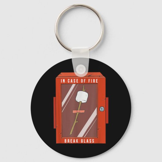 In Case Of Fire Break Gl Funny Camping Marshmellow Sleutelhanger (Voorkant)