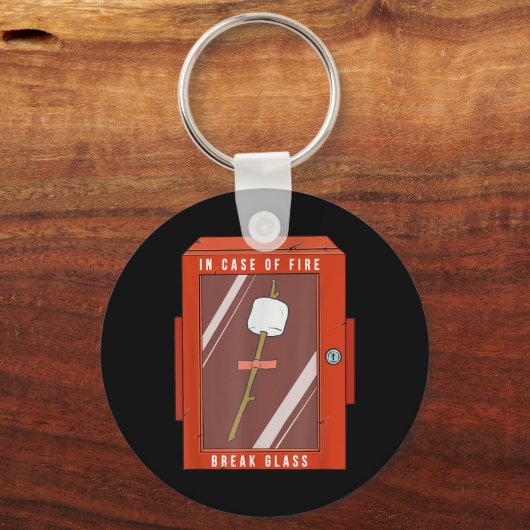 In Case Of Fire Break Gl Funny Camping Marshmellow Sleutelhanger (Voorkant)
