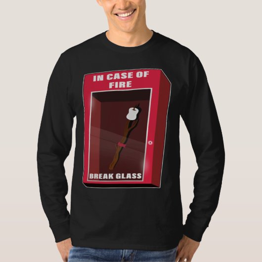 In Case Of Fire Break Glass Marshmallow Camping Ro T-shirt (Voorkant)