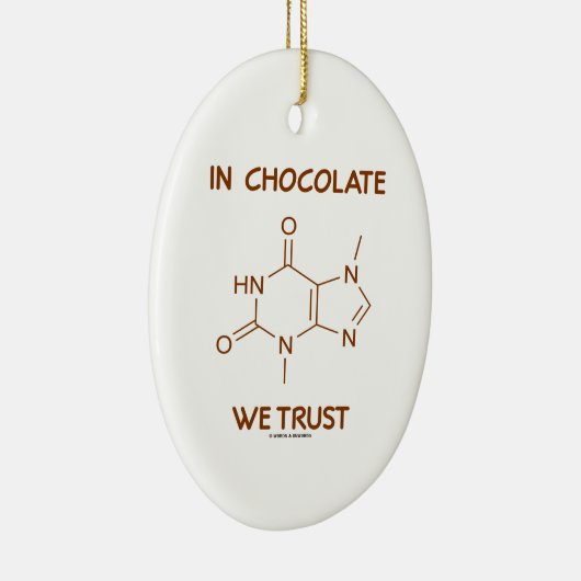 In Chocolate We Trust (Theobromine Molecule) Keramisch Ornament (Rechts)