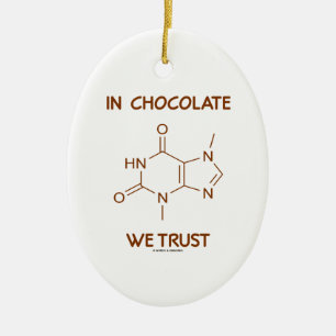 In Chocolate We Trust (Theobromine Molecule) Keramisch Ornament
