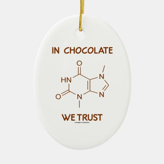 In Chocolate We Trust (Theobromine Molecule) Keramisch Ornament (Voorkant)