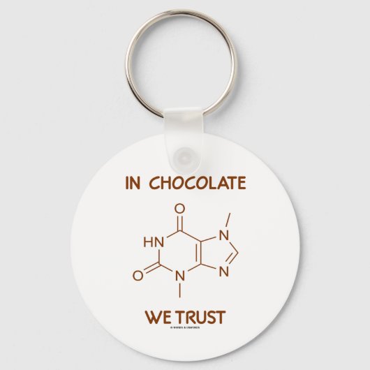 In Chocolate We Trust (Theobromine Molecule) Sleutelhanger (Voorkant)