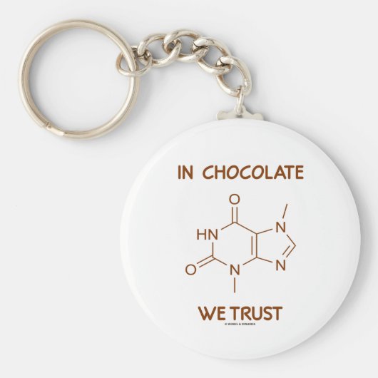 In Chocolate We Trust (Theobromine Molecule) Sleutelhanger (Voorkant)