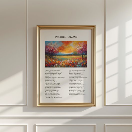 In Christ Alone  Minimal Hymn Wall Art Poster